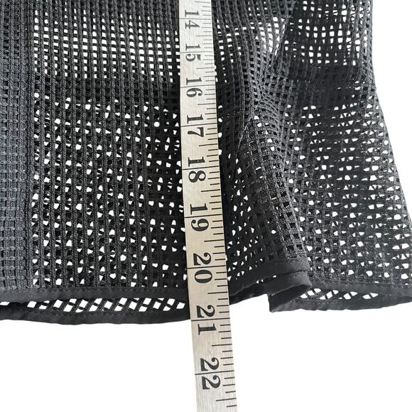 Maria Grazia Severi Black Perforated Lattice Mesh Embroidered Jacket It 48/US 12 - Picture 9 of 11